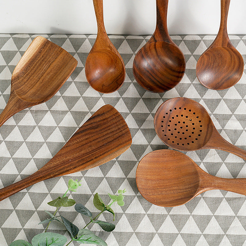 Natural Teak Cooking Utensil Bundle – Non-Stick Safe